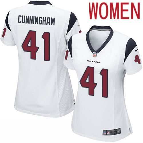 Women Houston Texans 41 Zach Cunningham White Nike Player Game NFL Jersey